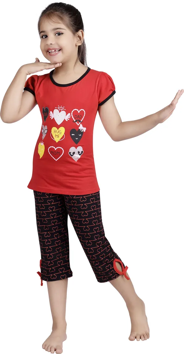 Red_Cotton_Printed_Half_Sleeve_Casual_Top_For_Girls