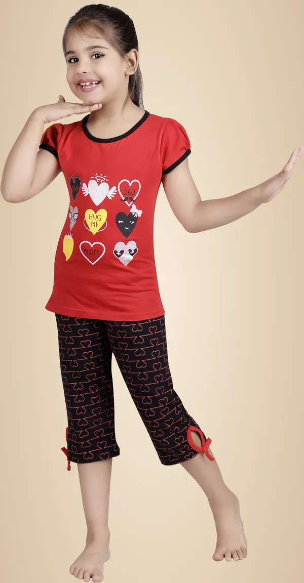 Red_Cotton_Printed_Half_Sleeve_Casual_Top_For_Girls