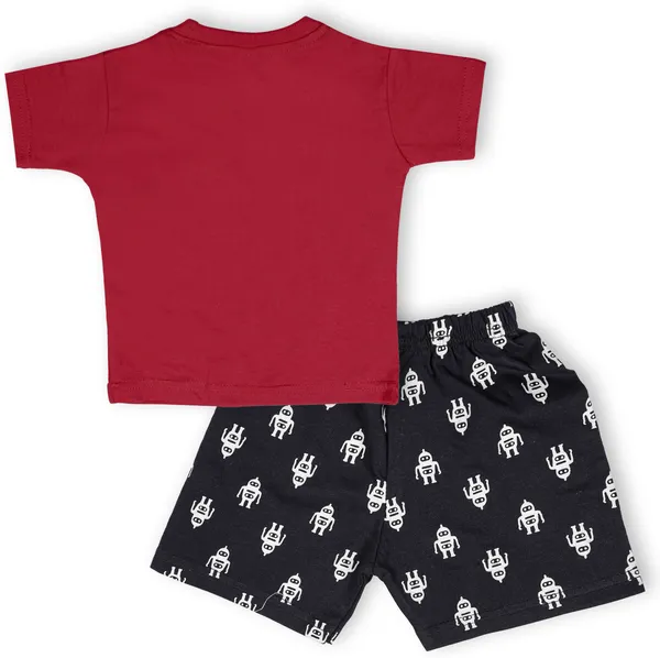 Red_Cotton_Printed__Casual_T-Shirt_&_Short_For_Baby_Boys_&_Baby_Girls