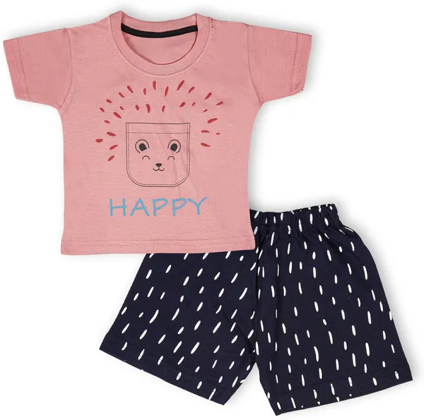Orange_Cotton_Printed__Casual_T-Shirt_&_Short_For_Baby_Boys_&_Baby_Girls