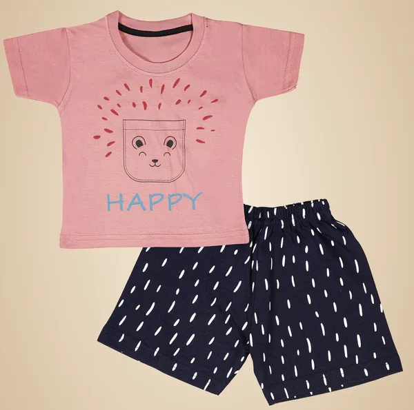 Orange_Cotton_Printed__Casual_T-Shirt_&_Short_For_Baby_Boys_&_Baby_Girls