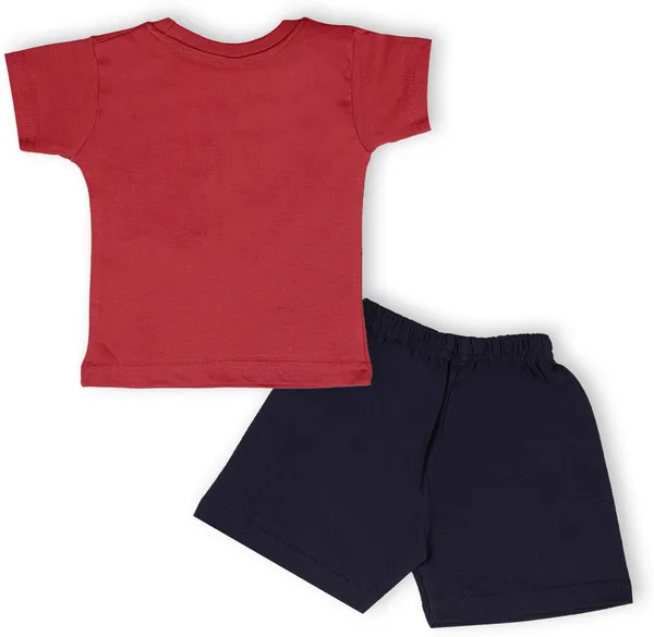 Red_Cotton_Printed__Casual_T-Shirt_&_Short_For_Baby_Boys_&_Baby_Girls