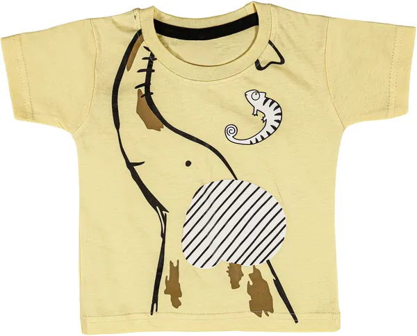 Yellow_Cotton_Printed__Casual_T-Shirt_&_Short_For_Baby_Boys_&_Baby_Girls