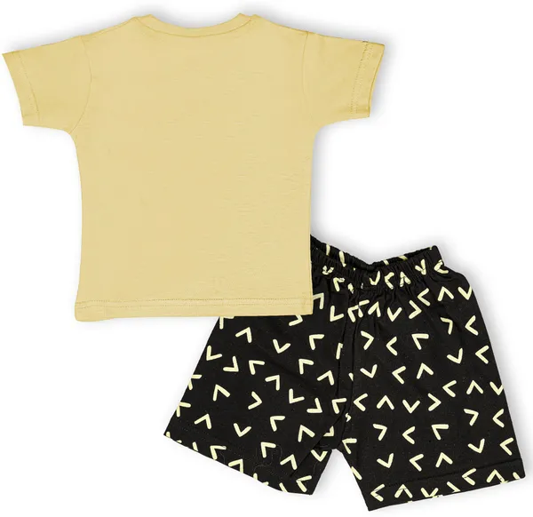 Yellow_Cotton_Printed__Casual_T-Shirt_&_Short_For_Baby_Boys_&_Baby_Girls