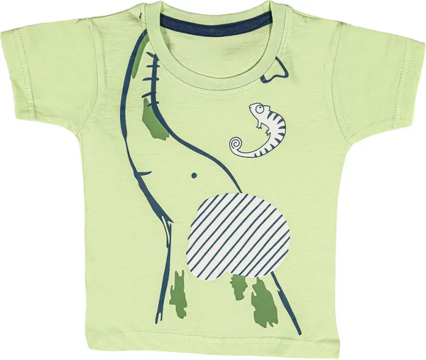 Green_Cotton_Printed__Casual_T-Shirt_&_Short_For_Baby_Boys_&_Baby_Girls