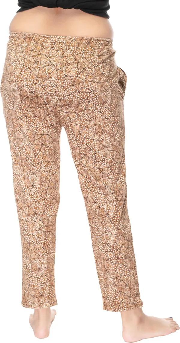 Brown_Cotton_Printed__Casual_Pyjama_For_Women