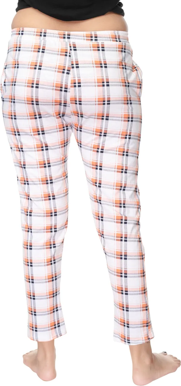 Multicolour_Cotton_Checkered__Casual_Pyjama_For_Women