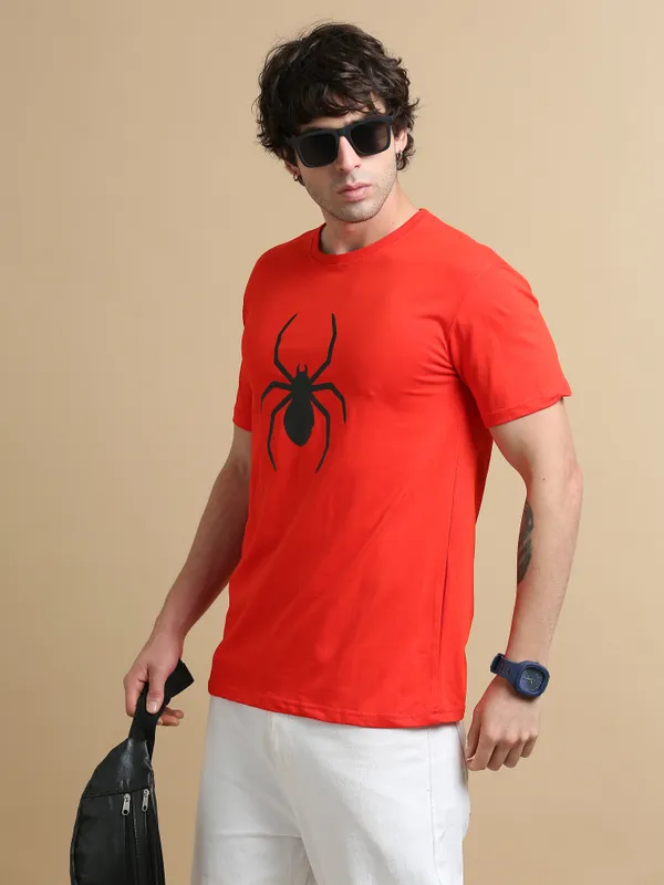 Red_Obsidian_Spider_Premium_Cotton_Round_Neck_T-Shirt