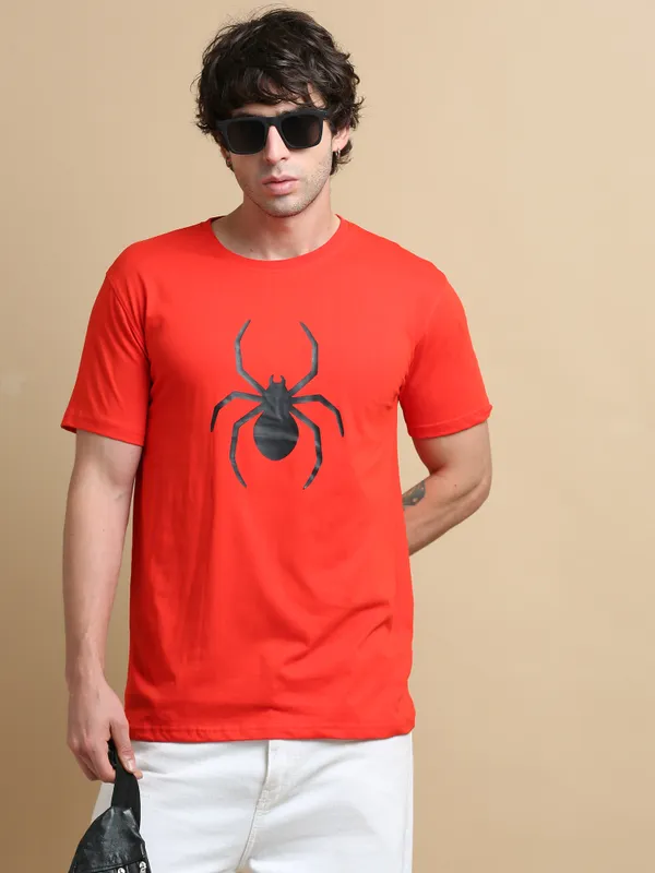 Red_Obsidian_Spider_Premium_Cotton_Round_Neck_T-Shirt