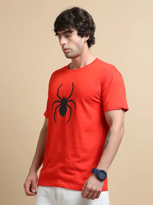 Red_Obsidian_Spider_Premium_Cotton_Round_Neck_T-Shirt