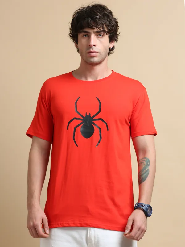 Red_Obsidian_Spider_Premium_Cotton_Round_Neck_T-Shirt