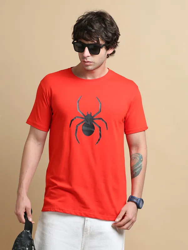Red_Obsidian_Spider_Premium_Cotton_Round_Neck_T-Shirt