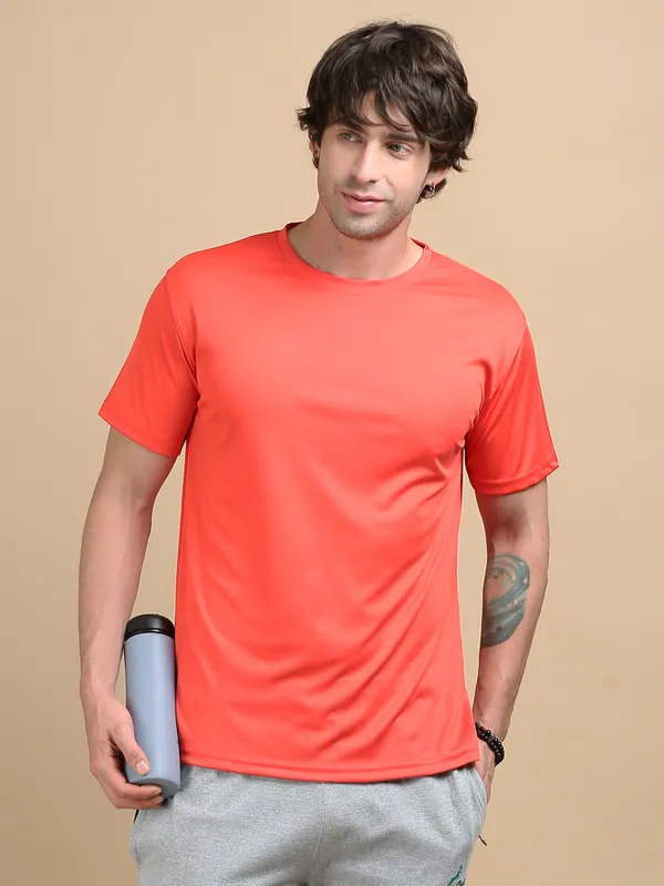 Red_Polyester_Round_Neck_Sports_T-Shirt_For_Men