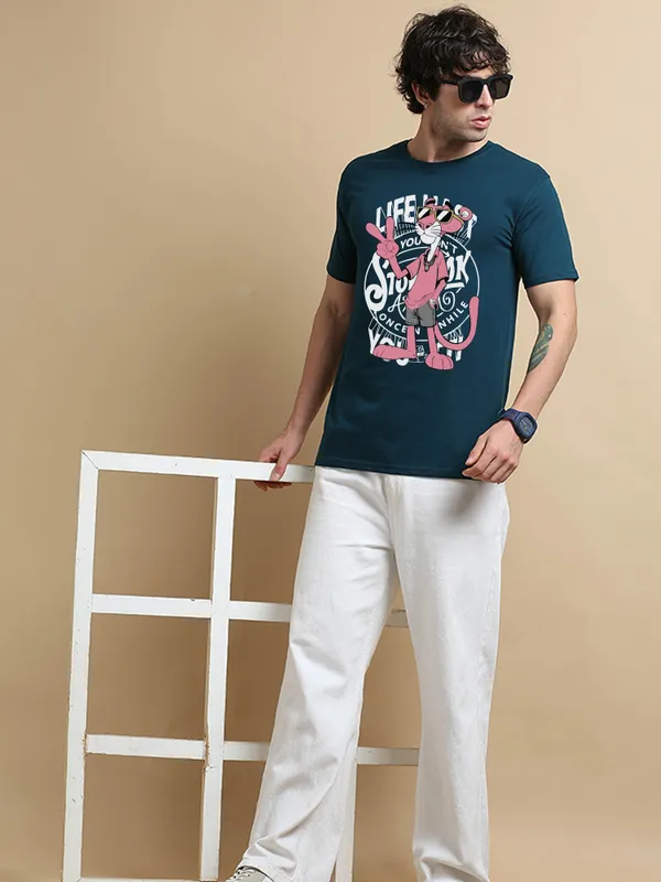 Cool_Panther_Cotton_Graphic_T-Shirt_–_Teal_Blue_Edition