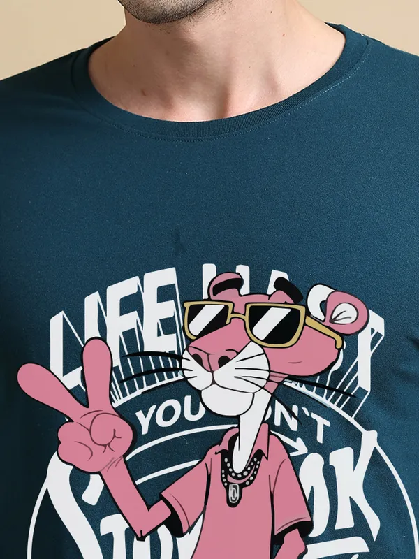 Cool_Panther_Cotton_Graphic_T-Shirt_–_Teal_Blue_Edition