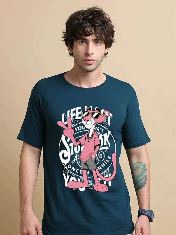 Cool_Panther_Cotton_Graphic_T-Shirt_–_Teal_Blue_Edition