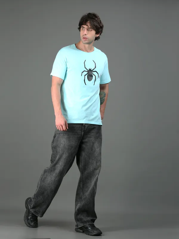 Mint_Obsidian_Spider_Premium_Cotton_Round_Neck_T-Shirt