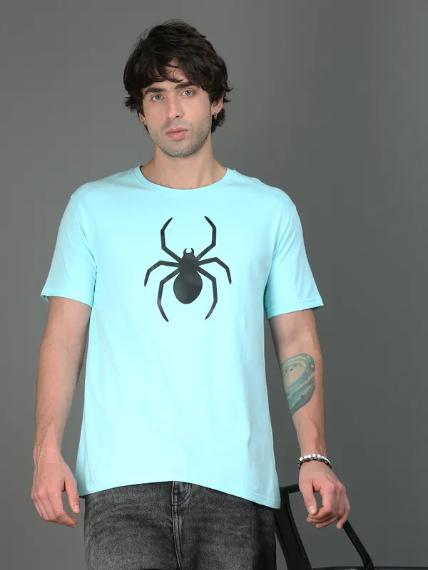 Mint_Obsidian_Spider_Premium_Cotton_Round_Neck_T-Shirt