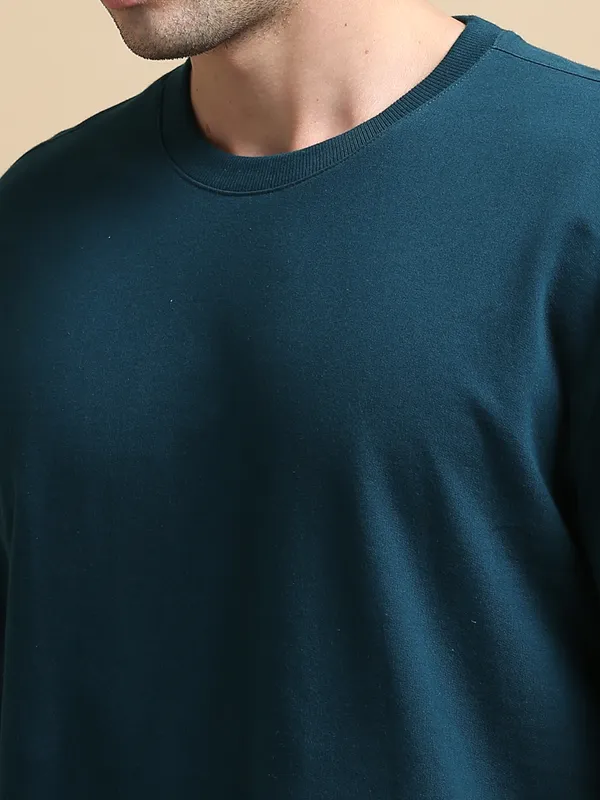 Teal_Blue_Ironfang_Warrior_Cotton_Oversized_T-Shirt_For_Men