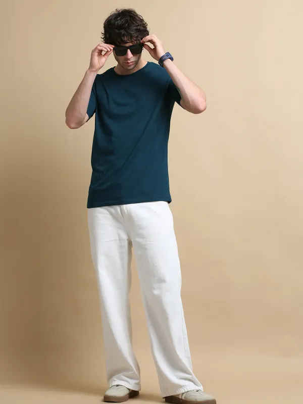 Teal_Blue_Essential_Cotton_Regular_Fit_Round_Neck_Tshirt