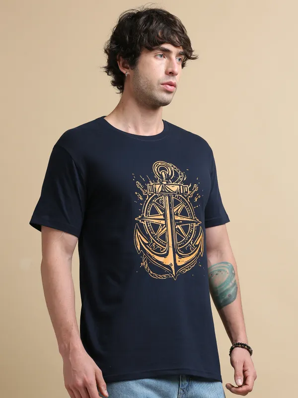 Navy_Blue_Anchored_Compass__Cotton_Round_Neck_T-Shirt