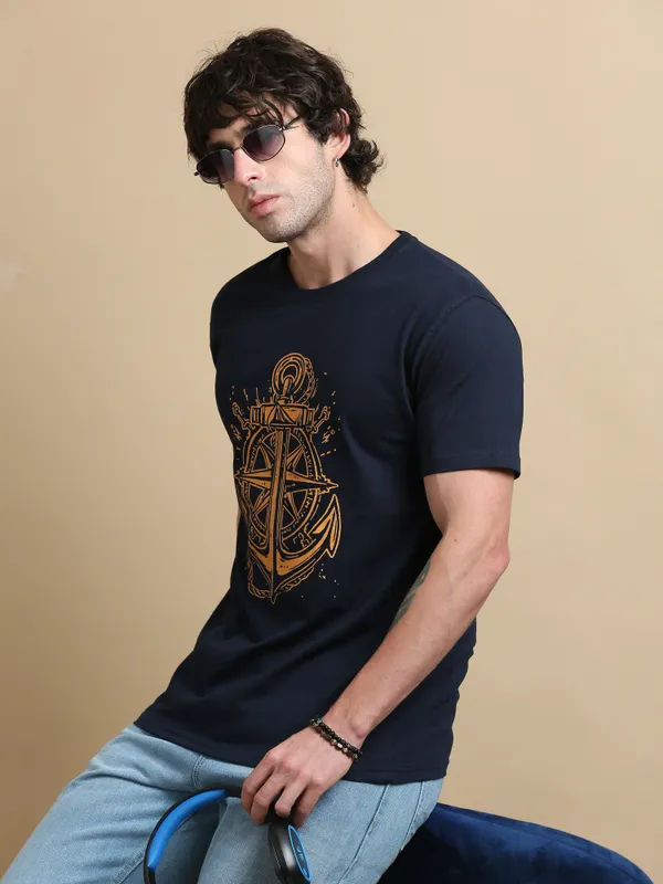 Navy_Blue_Anchored_Compass__Cotton_Round_Neck_T-Shirt