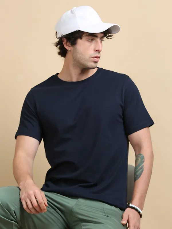 Navy_Blue_Cotton_Regular_Fit_Round_Neck_Tshirt