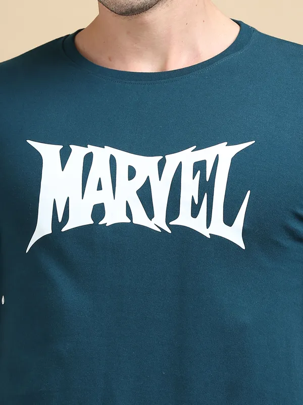 Teal_Blue_Monolith__Cotton_Round_Neck_T-Shirt
