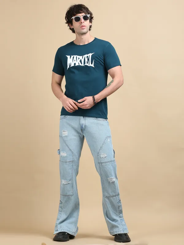 Teal_Blue_Monolith__Cotton_Round_Neck_T-Shirt