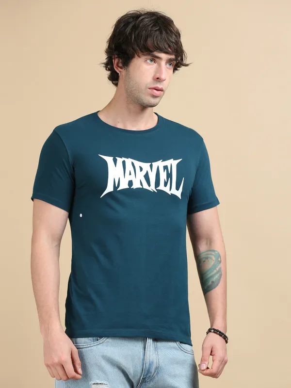 Teal_Blue_Monolith__Cotton_Round_Neck_T-Shirt
