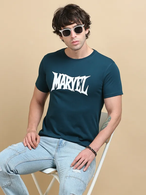 Teal_Blue_Monolith__Cotton_Round_Neck_T-Shirt