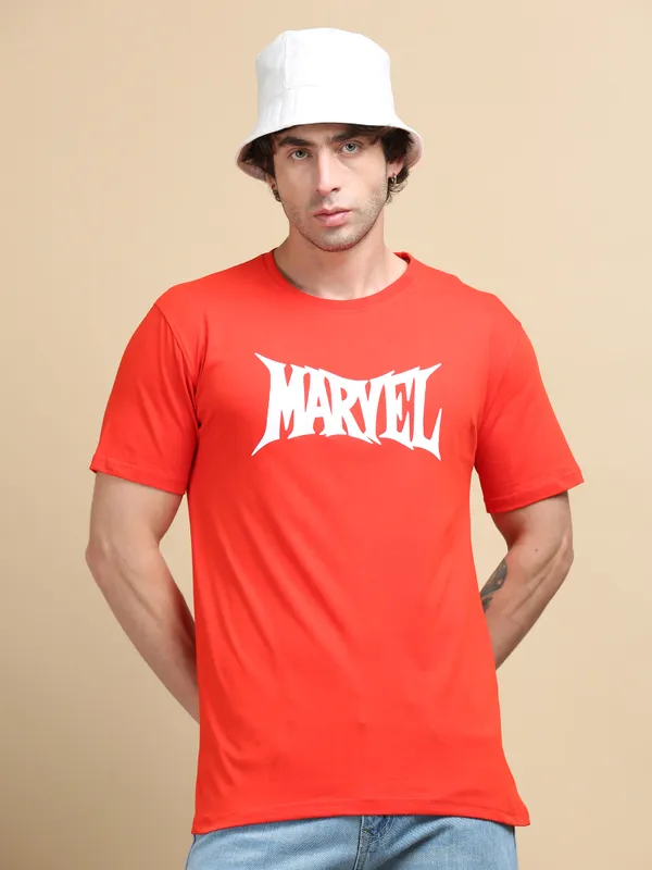 Red_Cotton_Printed_Round_Neck_T-Shirt_For_Men