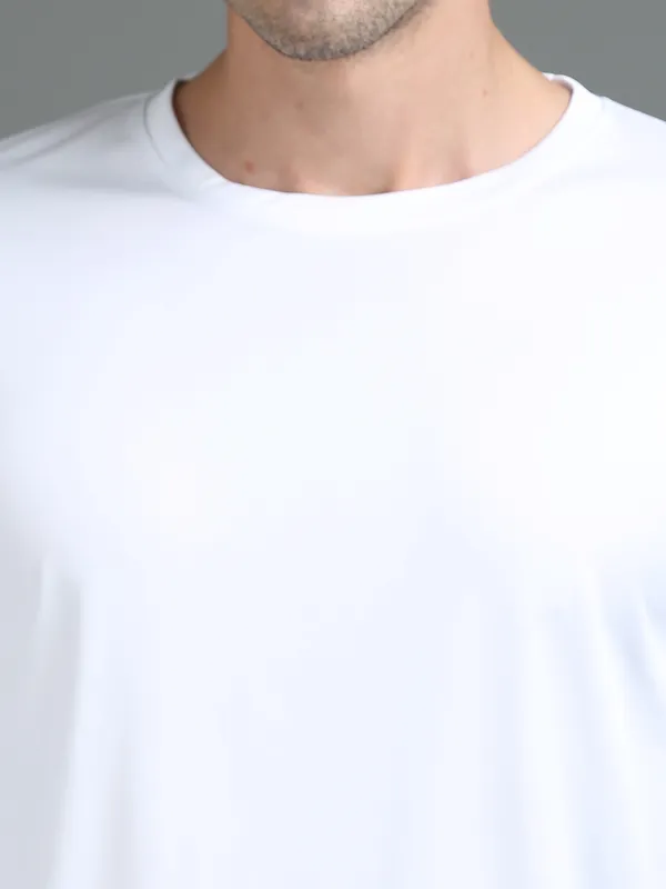 White_Polyester_Round_Neck_Sports_T-Shirt_For_Men