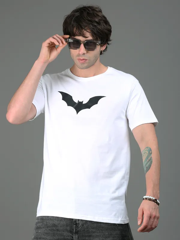 White_Nightwing_Cotton_Round_Neck_T-Shirt