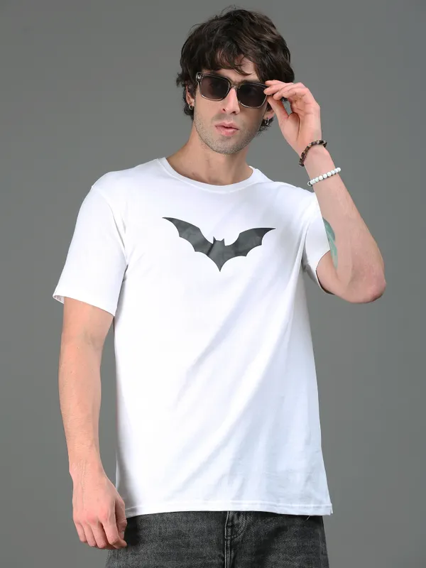 White_Nightwing_Cotton_Round_Neck_T-Shirt