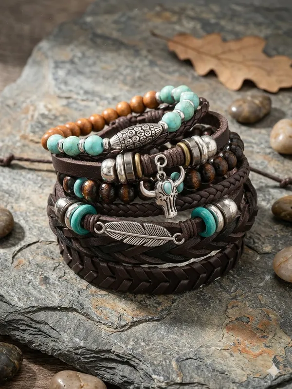 Braclet_For_Men_|_Men_Bracelet_|_Leather_Bracelet_|_Bracelet_Combo