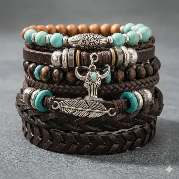 Braclet_For_Men_|_Men_Bracelet_|_Leather_Bracelet_|_Bracelet_Combo