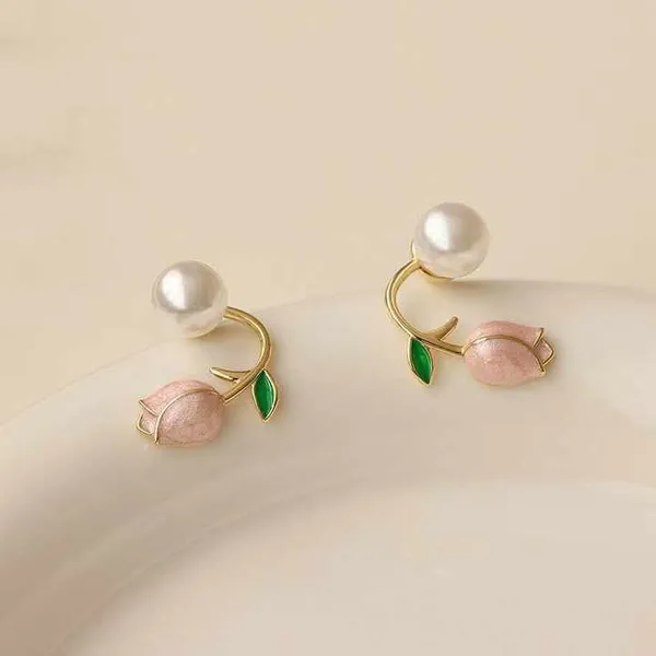 Gold_&_Purple_Alloy_Earring_Set_For_Women