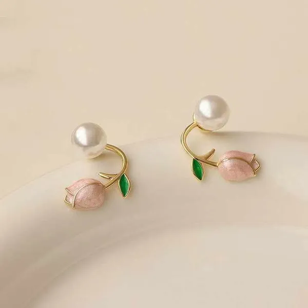 Gold_&_Brown_Alloy_Stud_Earring_For_Women