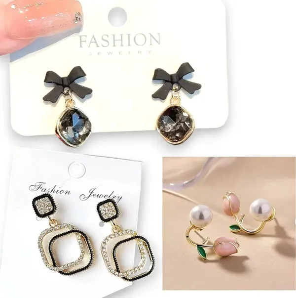 Gold_&_Brown_Alloy_Stud_Earring_For_Women