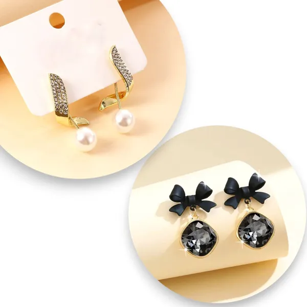 Black_&_Gold_Alloy_Earring_Set_For_Women