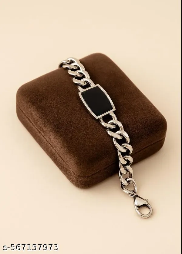 Black_Silver_Fashion_Couple_Bracelet_For_Women_And_Girls