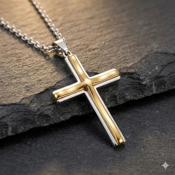 Cross_Necklace_for_Men,_Stainless_Steel_Black_Silver_Gold_Pendant_With_Rope_Chain_16-24_Inches