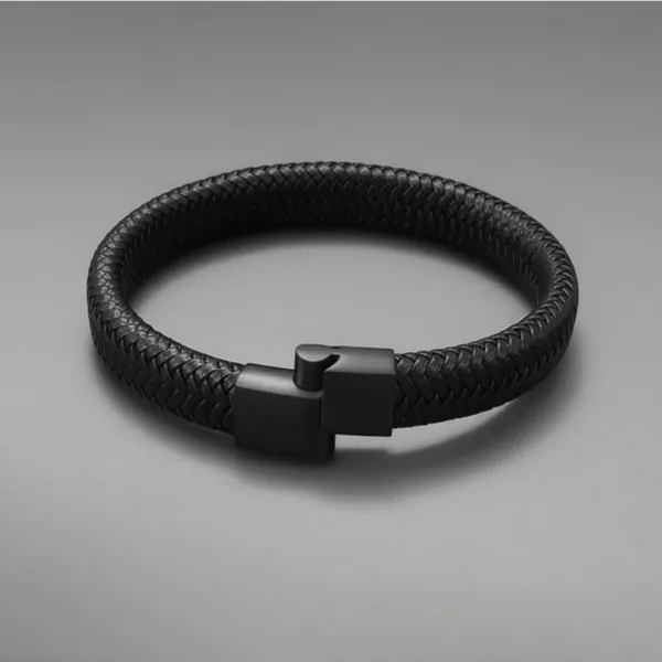 Black_Leather_Bracelet_For__Men