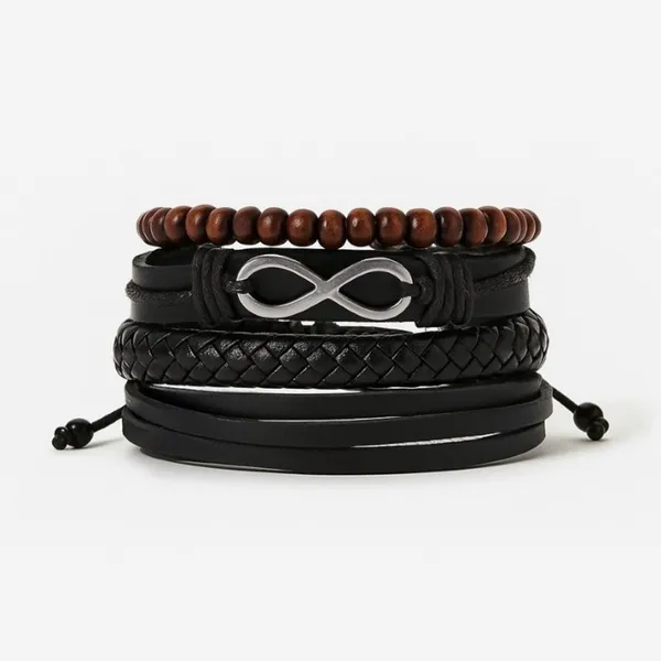 Brown_&_Black_Leather_Bracelet_For__Men