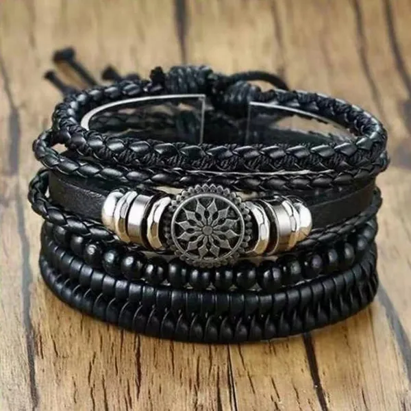 Black_Leather_Bracelet_For__Men