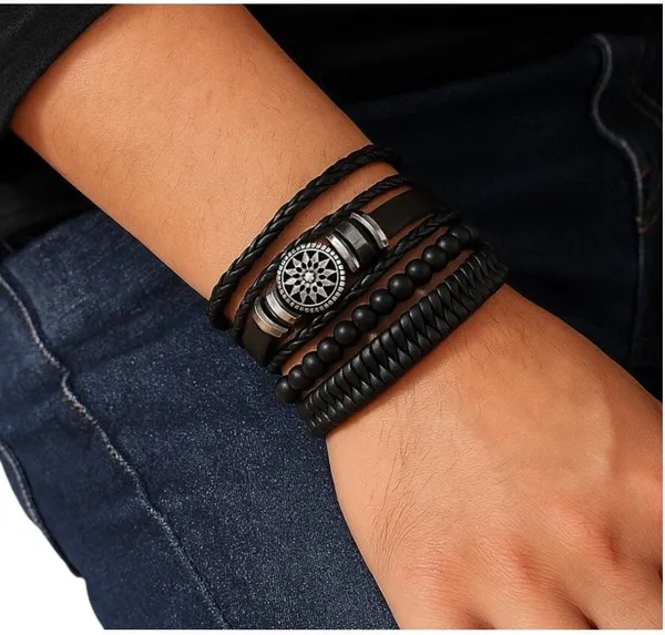 Black_Leather_Bracelet_For__Men