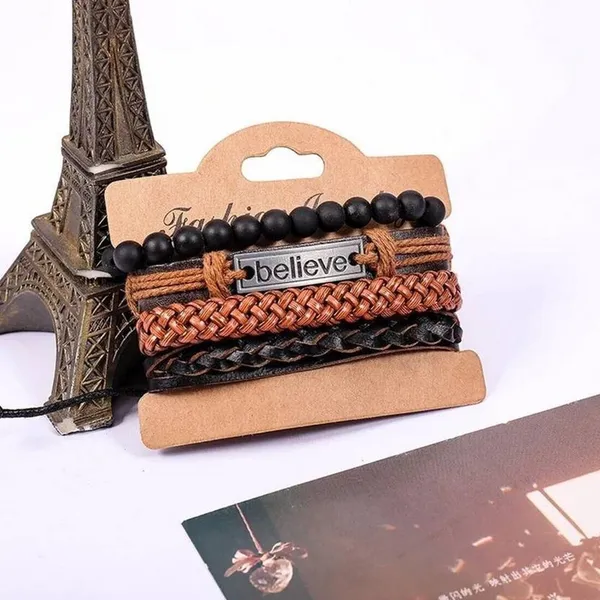 Brown_&_Black_Leather_Bracelet_For__Men