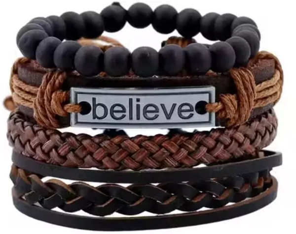 Brown_&_Black_Leather_Bracelet_For__Men