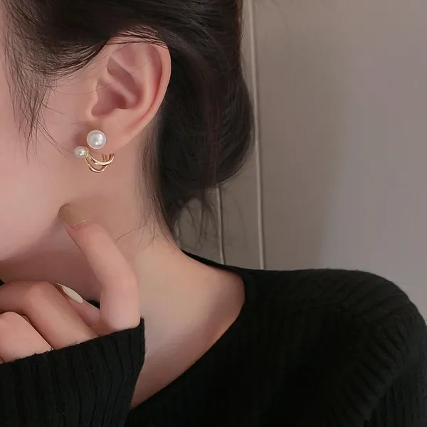 Gold_&_White_&_Rose_Gold_Alloy_Stud_Earring_For_Women